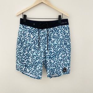 Men’s Quiksilver Blue and White Swimsuit